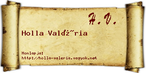 Holla Valéria névjegykártya